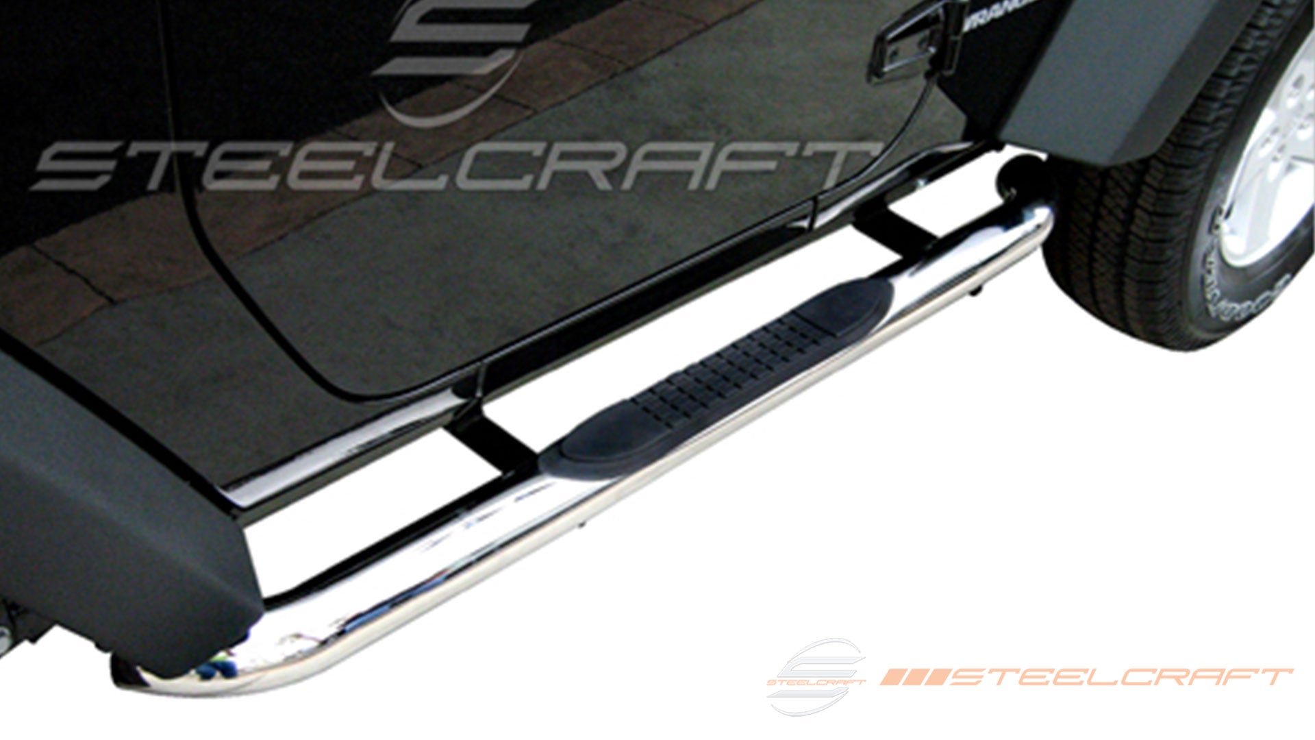 Steelcraft 3 Round Sidebars | 2007-2018 Jeep Wrangler 2 Door (Excl