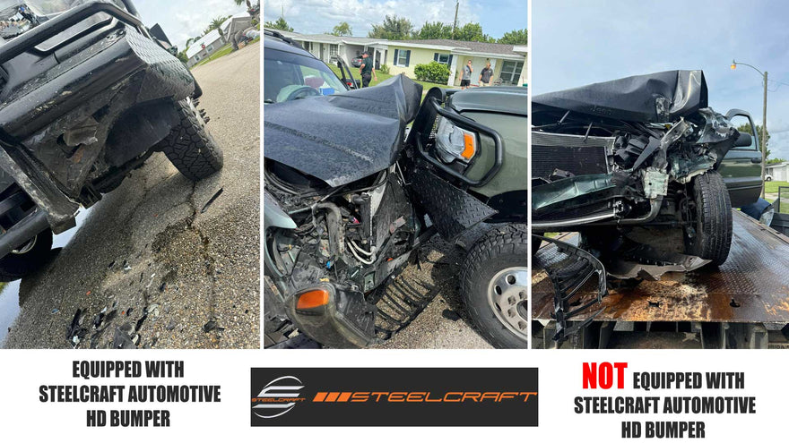 Steelcraft Automotive Bumper Saves Truck and Lives in Head-On Collision
