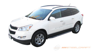 103800, Chevrolet, GMC, Saturn, Chevrolet Traverse, GMC Acadia, Saturn Outlook, 2008, 2009, 2010, 2011, 2012, 2013, 2014, 2015, 2016, 2017, 8, 9, 10, 11, 12, 13, 14, 15, 16, 17, All Traverse models, All Acadia models, All Outlook models, Light Duty, Running Boards, STX100 Running Boards