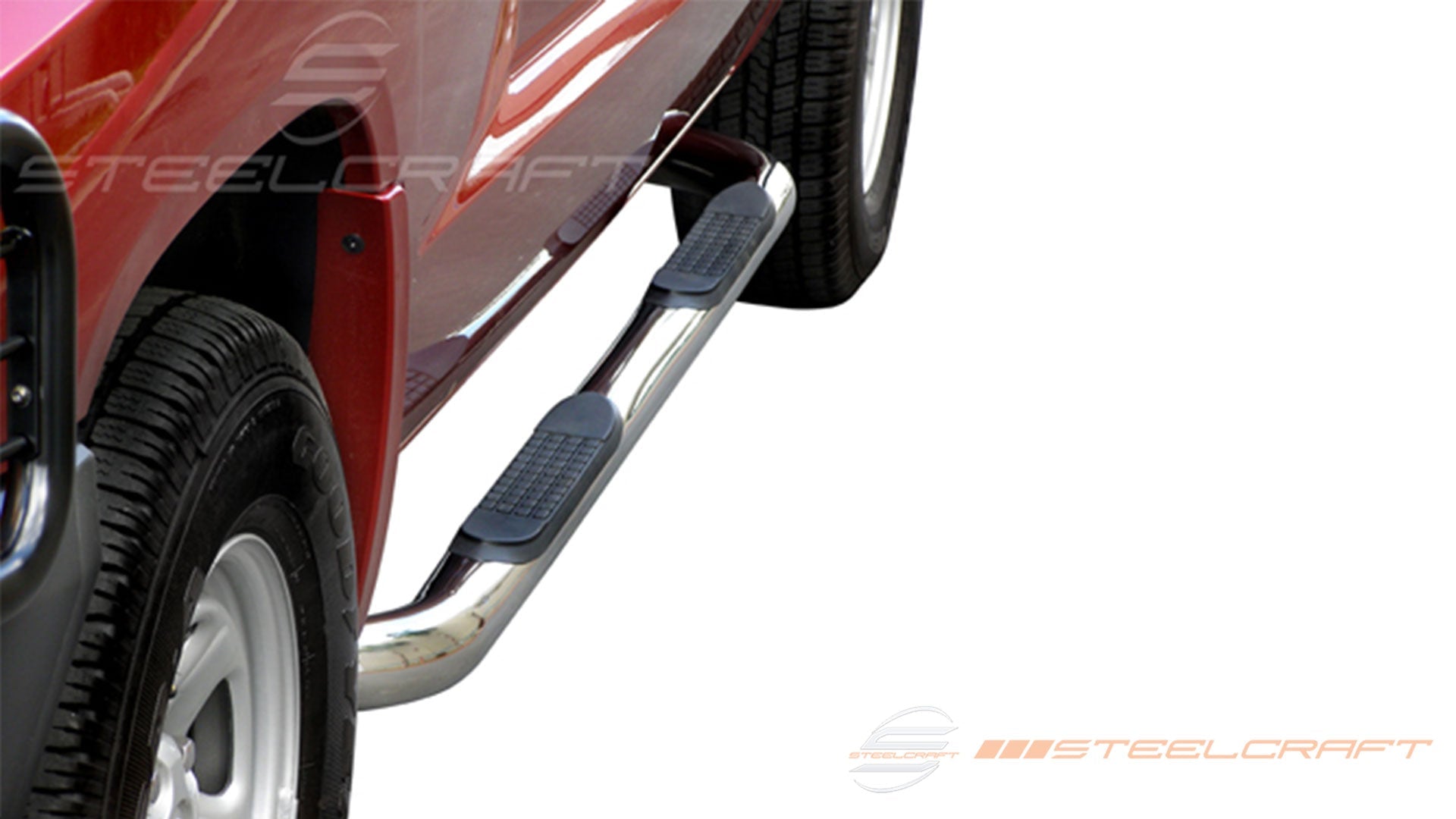 Steelcraft 3 Round Sidebars | 2005-2011 Dodge Dakota Quad Cab | S/S| M ...
