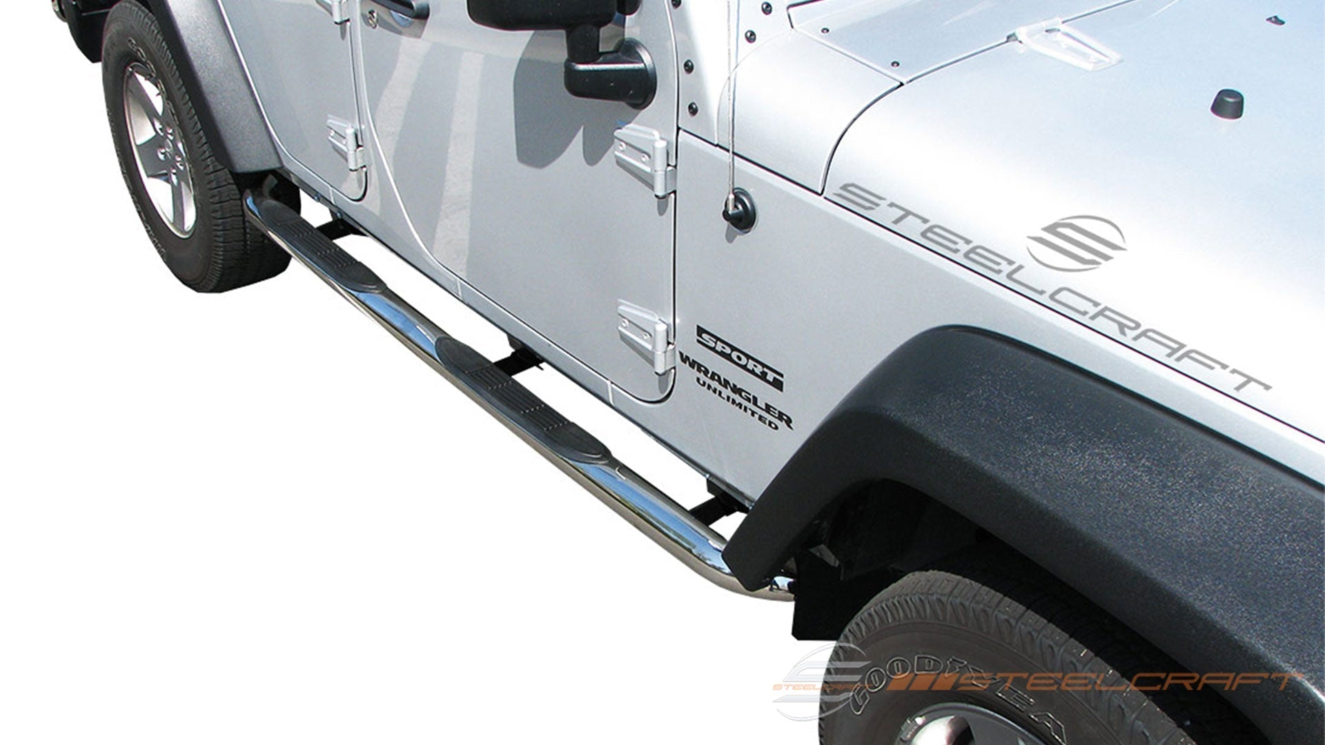 Steelcraft 3 Round Sidebars | 2007-2018 Jeep Wrangler 4 Door (Excl. 20 ...