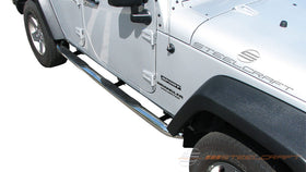 221900, Jeep, Jeep Wrangler, Jeep Wrangler JK, 2007, 2008, 2009, 2010, 2011, 2012, 2013, 2014, 2015, 2016, 2017, 2018, 7, 8, 9, 10, 11, 12, 13, 14, 15, 16, 17, 18, 4-door, Light Duty, Sidebars, 3 Round Sidebars