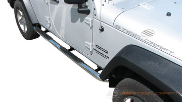 221900, Jeep, Jeep Wrangler, Jeep Wrangler JK, 2007, 2008, 2009, 2010, 2011, 2012, 2013, 2014, 2015, 2016, 2017, 2018, 7, 8, 9, 10, 11, 12, 13, 14, 15, 16, 17, 18, 4-door, Light Duty, Sidebars, 3 Round Sidebars