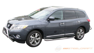 240967, Nissan, Nissan Pathfinder, 2013, 2014, 2015, 2016, 2017, 2018, 2019, 2020, 13, 14, 15, 16, 17, 18, 19, 20, Excluding Platinum models, Light Duty, Sidebars, 3 Round Sidebars