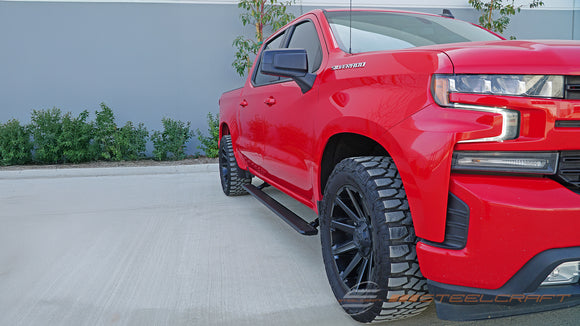 Steelcraft PowerGlide Retractable Boards | Chevrolet Silverado/GMC Sierra 1500 (Excl. LTD) Double Cab All Trim Levels | Black | Model 370330