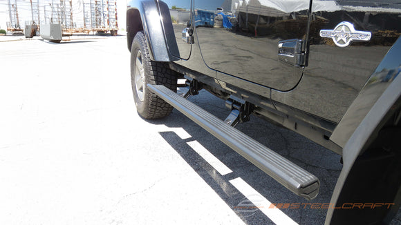 Steelcraft PowerGlide Retractable Boards | 2012-2018 Jeep Wrangler JK 4DR 4 door All Trim Levels | Black | Model 372280