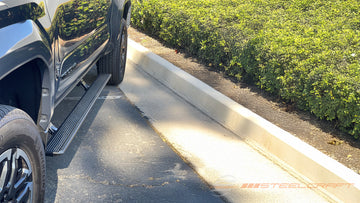 Steelcraft PowerGlide Retractable Boards | 2016-2023 Toyota Tacoma Double Cab All Trim Levels | Black | Model 373470