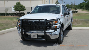 Steelcraft HD Grille Guards | 2019-2026 Silverado 1500, 2022 Silverado 1500 LTD "classic". Includes Diesel 3.0L Duramax. Super Cruise sensor may be blocked | Black| Model 50-0490C - 0