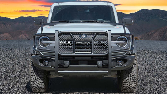 Steelcraft HD Grille Guards representative product or installation; part 50-1350C is black. Vehicle, year and accessory configuration may differ; use exact-part specifications.
