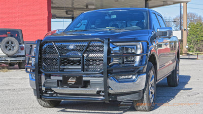 Steelcraft HD Grille Guards | 2015-2024 Ford F150  (Incl. Eco Boost) Supports Front Camera | Black| Model 50-1420C - 0