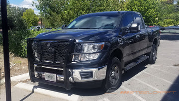 Steelcraft HD Grille Guards | 2016-2024 Nissan Titan XD  Supports Front Camera | Black| Model 50-4080C