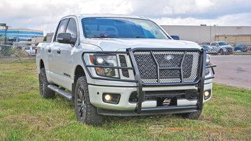 Steelcraft HD Grille Guards | 2017-2024 Nissan Titan  Supports Front Camera | Black| Model 50-4140C - 0