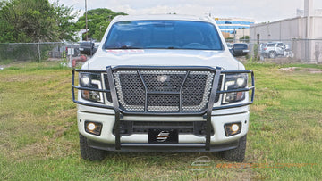 Steelcraft HD Grille Guards | 2017-2024 Nissan Titan  Supports Front Camera | Black| Model 50-4140C