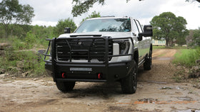 60-10475C, GMC, GMC Sierra 2500 HD, GMC Sierra 3500 HD, 2024, 2025, 24, 25, All Sierra 2500 HD models, All Sierra 3500 HD models, Heavy Duty, Elevation Replacements, Front, Elevation Front Bumper, Fine Textured Black, Steelcraft Automotive, Sierra 2500 / 3500, 2024-2025