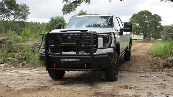 60-10475C, GMC, GMC Sierra 2500 HD, GMC Sierra 3500 HD, 2024, 2025, 24, 25, All Sierra 2500 HD models, All Sierra 3500 HD models, Heavy Duty, Elevation Replacements, Front, Elevation Front Bumper, Fine Textured Black, Steelcraft Automotive, Sierra 2500 / 3500, 2024-2025