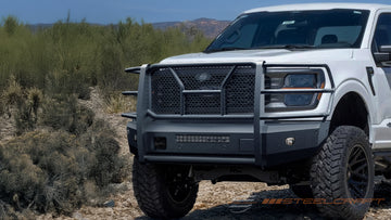 Steelcraft Elevation Front Bumper | 2024-2026 Ford F150 Accomodates Front Camera & Adaptive Cruise Control | Fine Textured Black | Model 60-11440CC