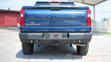 Steelcraft Fortis Rear Bumper | 2019-2024 Chevrolet Silverado/GMC Sierra 1500 / 20-24 Silverado/Sierra 2500/3500 Exclude LD Classic. Excludes 2022+ with Super Cruise | Textured Black | Model 76-20490