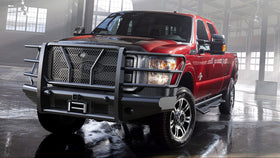 Steelcraft HD Front Bumper Replacements | 2011-2016 Ford Super Duty  Winch Ready - With Receiver/Accomodates Front Camera & Adaptive Cruise Control | Black Model HD11370RW