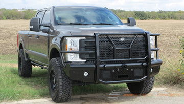 Steelcraft HD Front Bumper Replacements | 2023-2026 Ford Super Duty  Winch Ready - With Receiver/Accomodates Front Camera & Adaptive Cruise Control | Black Model HD11390RCCW