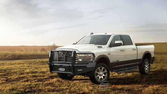 Steelcraft HD Front Bumper Replacements | 2019-2026 RAM 2500/3500  Winch Ready - With Receiver/Accomodates Front Camera & Adaptive Cruise Control | Black Model HD12280RCW