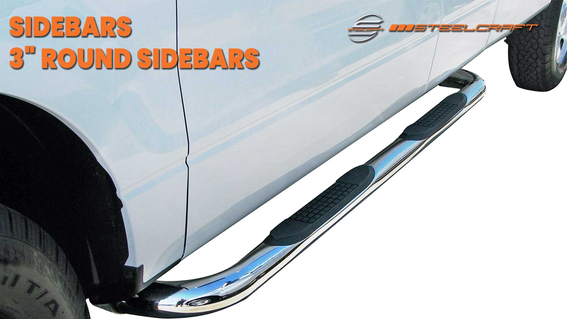 Steelcraft 3 Round Sidebars | 2021-2025 Chevrolet Suburban | Black| Mo ...
