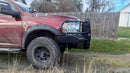 Steelcraft HD12280RCW winch front bumper review on 2024 Ram 2500 featuring heavy-duty grille guard, winch mount, factory sensor compatibility, and off-road front-end protection