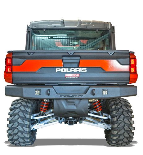 POLARIS RANGER XP 1000 REAR BUMPER REPLACEMENT3mm (1/8") sheet metal construction3" cube & shackle readyStreamlined design