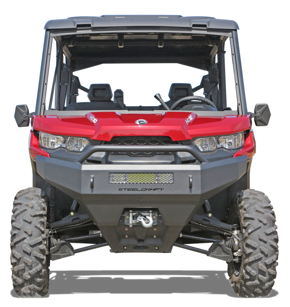 CAN AM DEFENDER FRONT BUMPER REPLACEMENT1.5" hoop with additional light tabD-ring shackle eyeletsClearance for OE winch14" Light Bar Ready